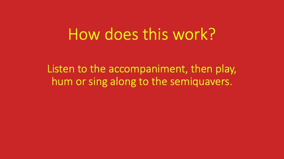 First, Third and Fourth Semiquavers