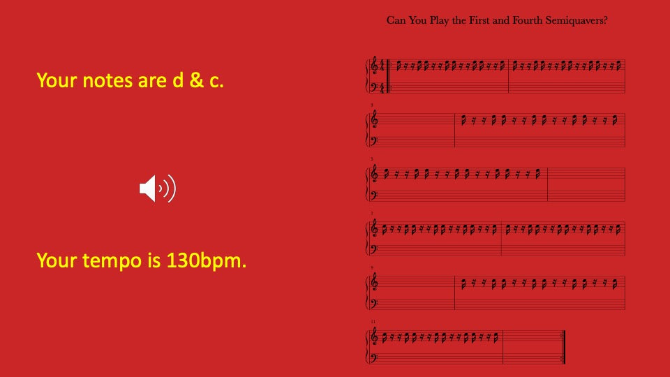 First and Fourth Semiquavers You Play