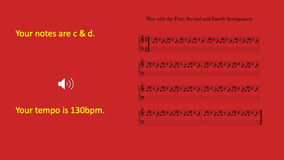 First, Second and Fourth Semiquavers
