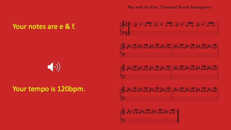 First, Third and Fourth Semiquavers