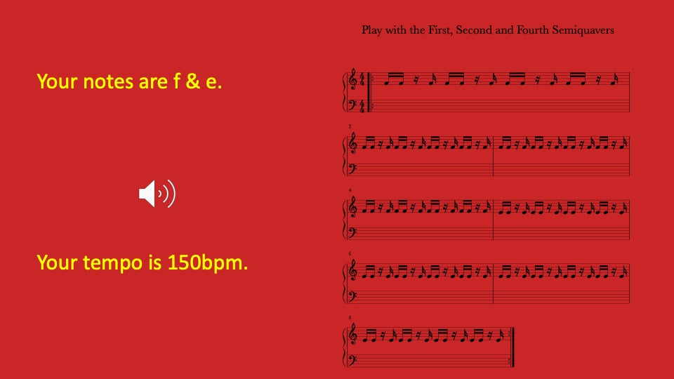First, Second and Fourth Semiquavers
