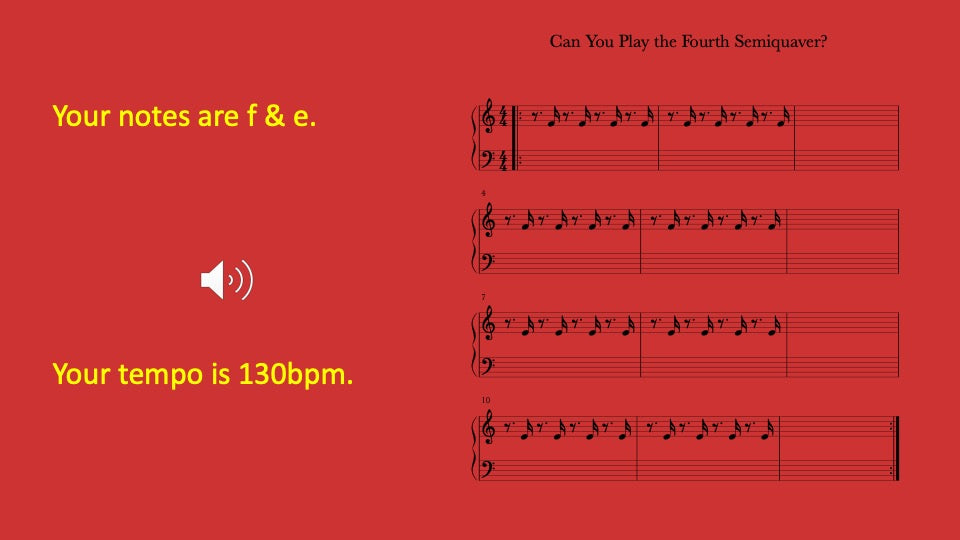 Fourth Semiquaver You Play