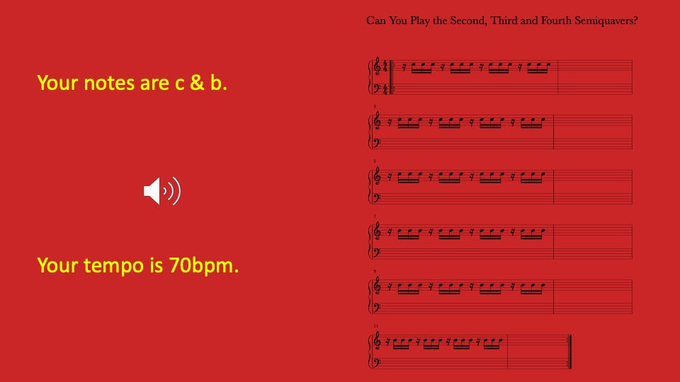 Second, Third and Fourth Semiquavers You Can Play