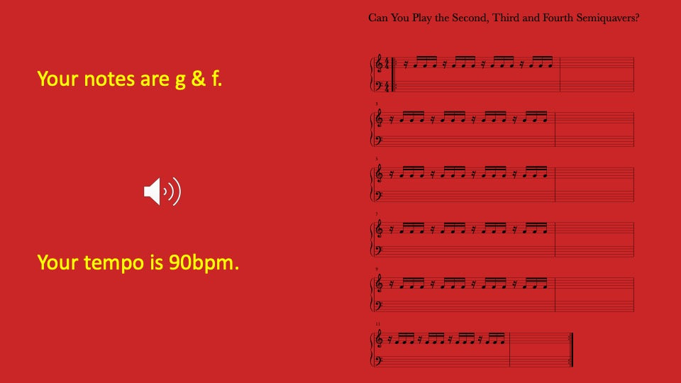 Second, Third and Fourth Semiquavers You Can Play