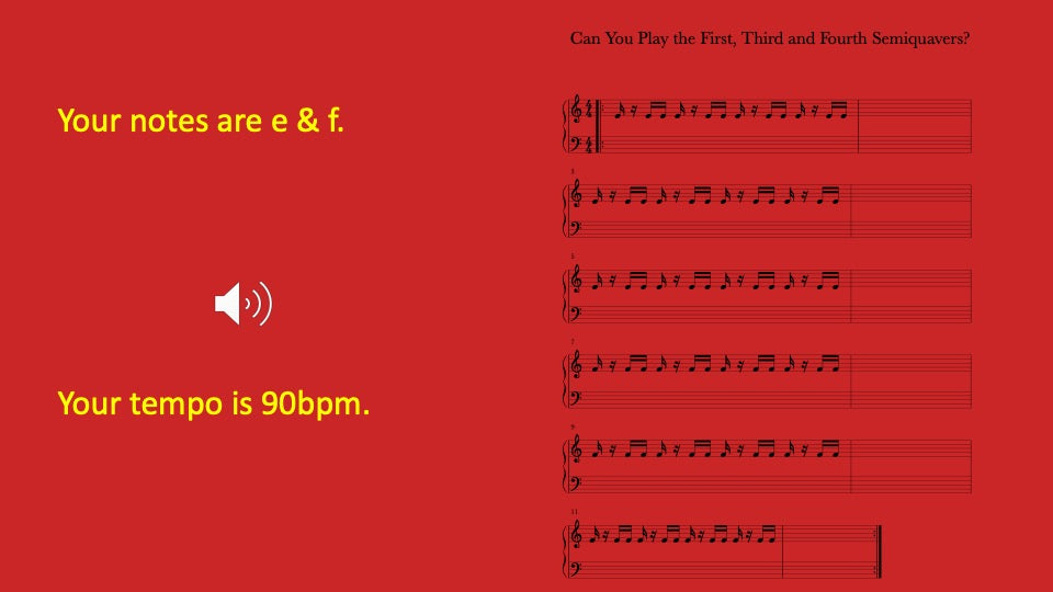 First, Third and Fourth Semiquavers You Can Play