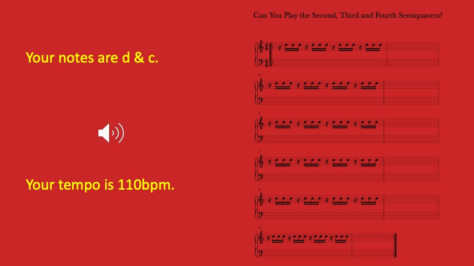 Second, Third and Fourth Semiquavers You Can Play