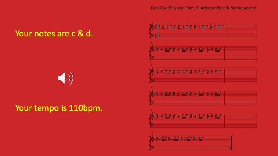 First, Third and Fourth Semiquavers You Can Play